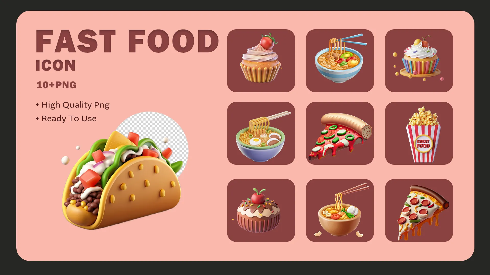 Fast Food Frenzy 3D Icon Pack